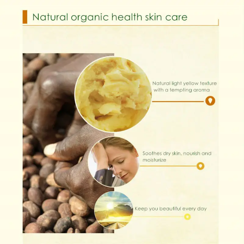 Dimollaure 50g Natural Organic Unrefined Shea Butter Oil Skin Care Body Oil Moisturizing Nourishing Body Massage Cosmetics Oil