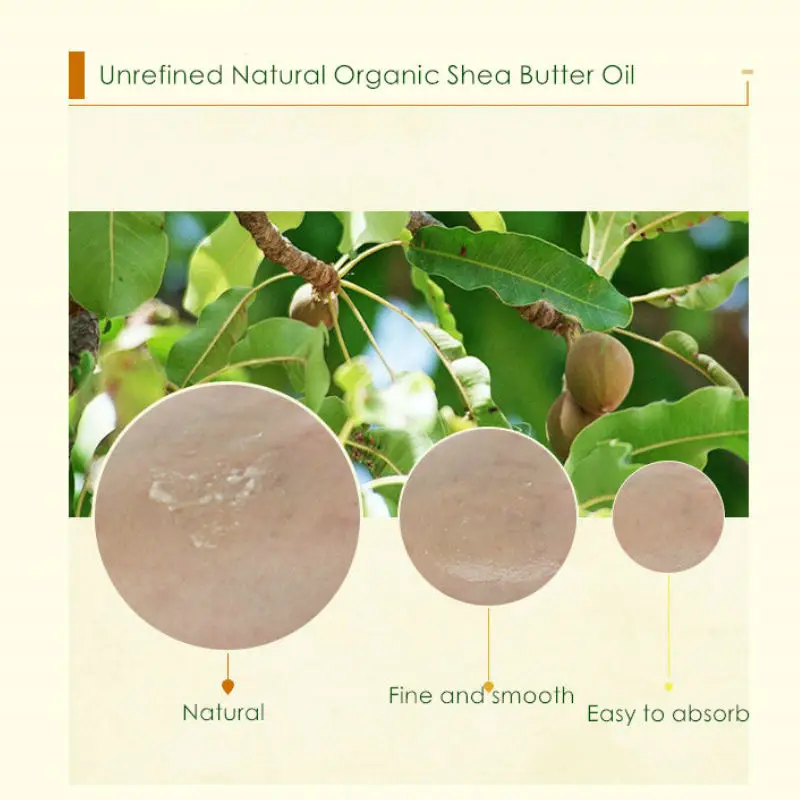 Dimollaure 50g Natural Organic Unrefined Shea Butter Oil Skin Care Body Oil Moisturizing Nourishing Body Massage Cosmetics Oil