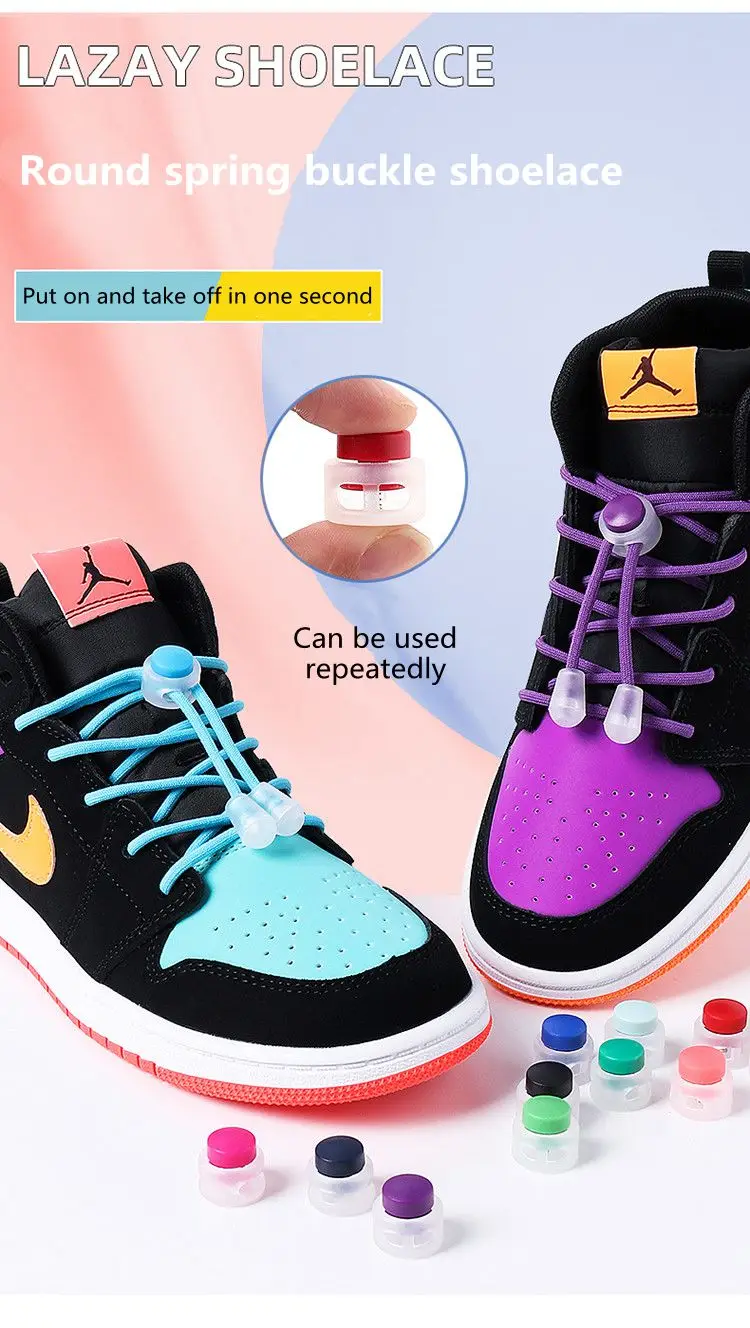 No Tie Shoelace Elastic Round Lock Shoe Laces Children's Sneakers Shoelaces Without Ties Kids Adult Laces for Shoes Shoestrings