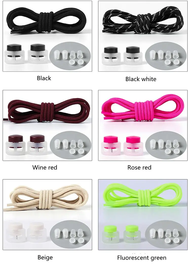 No Tie Shoelace Elastic Round Lock Shoe Laces Children's Sneakers Shoelaces Without Ties Kids Adult Laces for Shoes Shoestrings