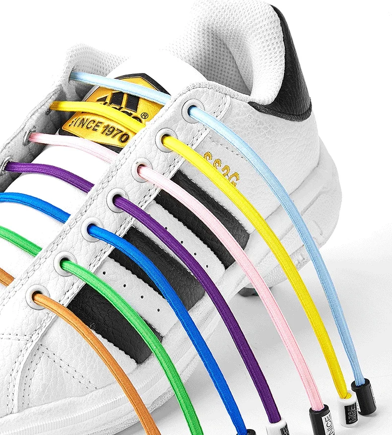 NICE Lock Shoelaces Without ties Elastic laces Sneakers Kids Adult Quick Shoe laces Rubber Bands Round No tie Shoeace Shoes