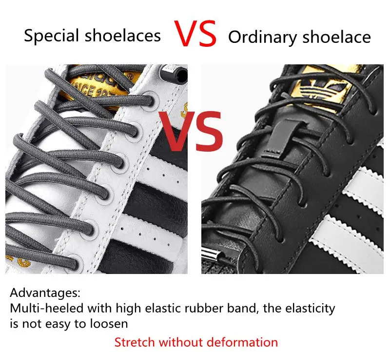 NICE Lock Shoelaces Without ties Elastic laces Sneakers Kids Adult Quick Shoe laces Rubber Bands Round No tie Shoeace Shoes