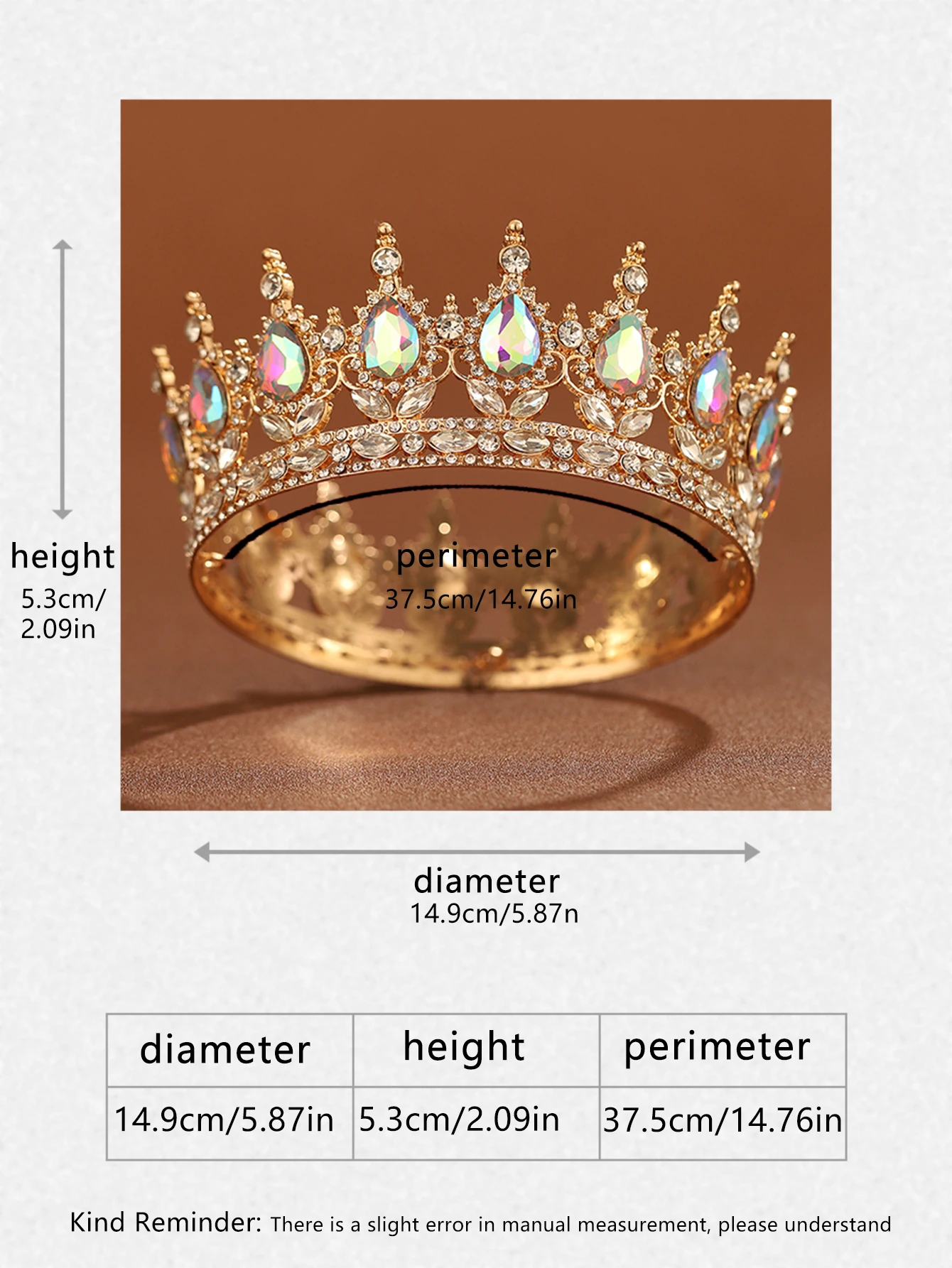Bridal Headwear Multicolor Luxurious Style Exquisite Ladies' Beauty Pageant Wedding Crown