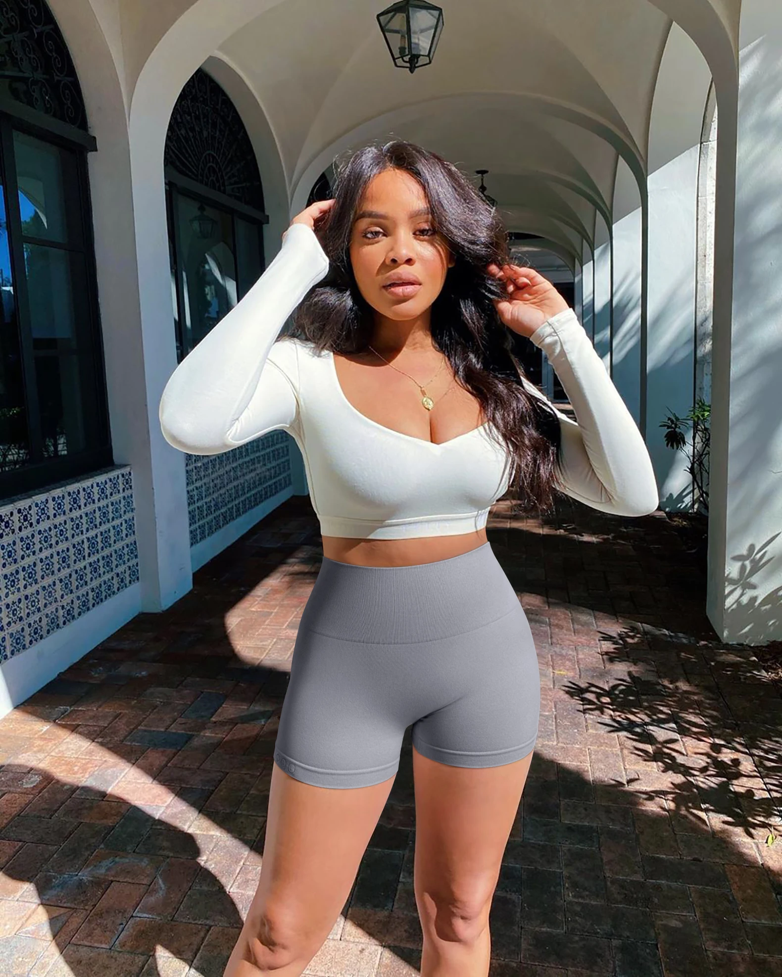 New Summer Seamless High-waisted Hip Lift No Awkward Line Yoga Sports Shorts for Women