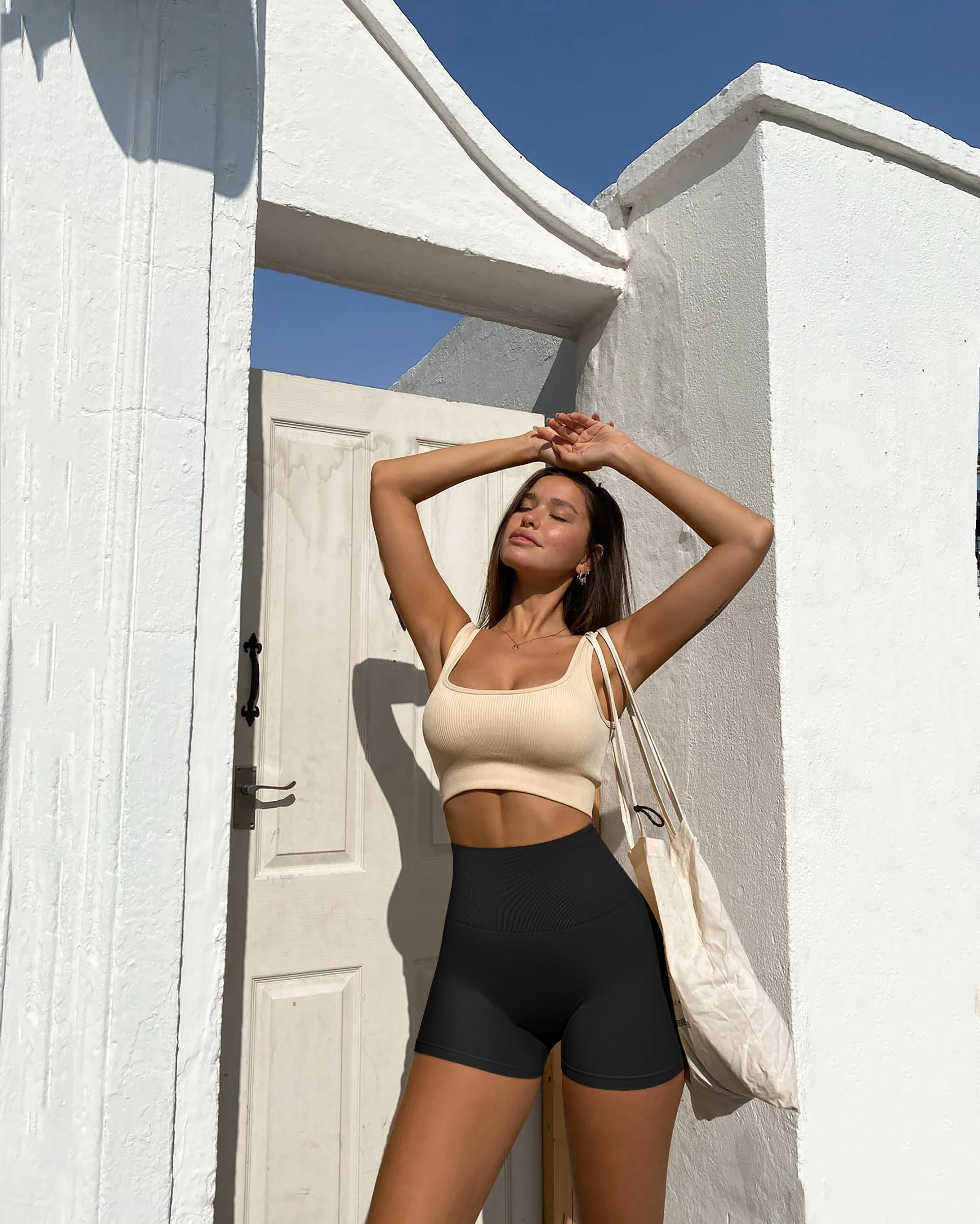 New Summer Seamless High-waisted Hip Lift No Awkward Line Yoga Sports Shorts for Women