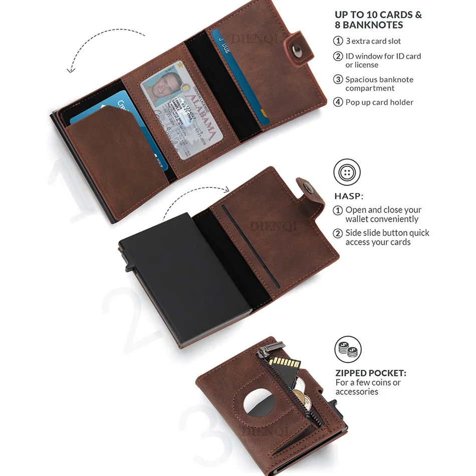 Anti Theft Credit Card Holder Airatg Men Wallet Bank Cardholder Case Rfid Minimalist Wallets for Airtag Air Tag Tracker Choice
