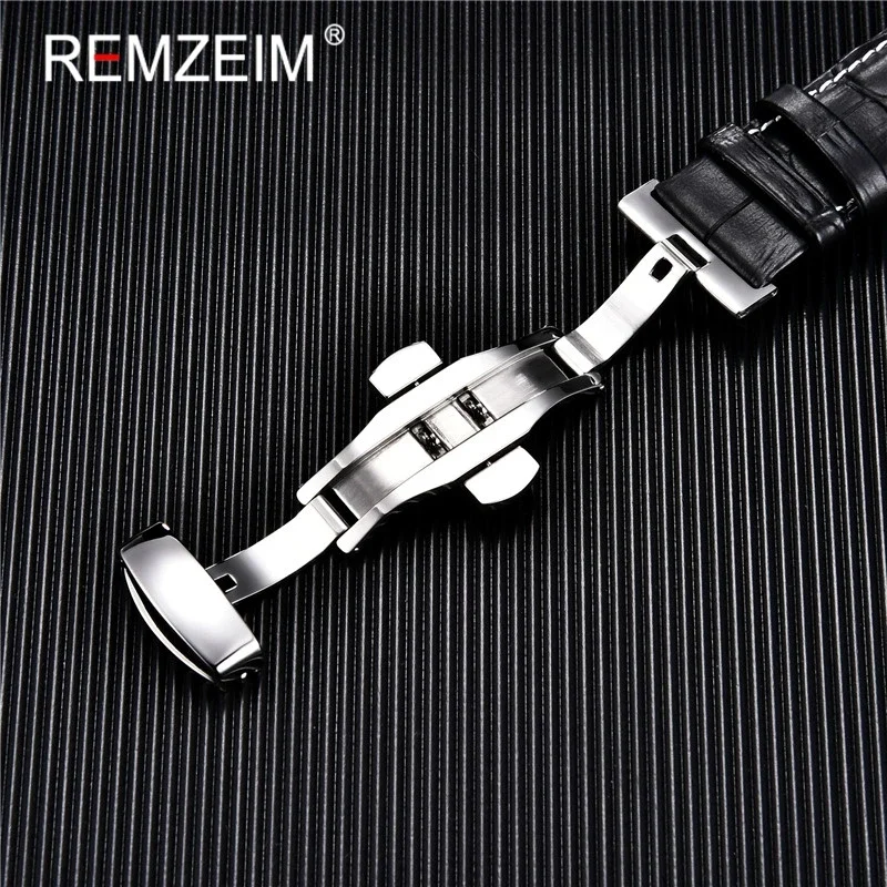 Leather Watchband 18mm 19mm 20mm 21mm 22mm 24mm Men Women Leather Strap Automatic Butterfly Clasp Watch Band Watch Accessories
