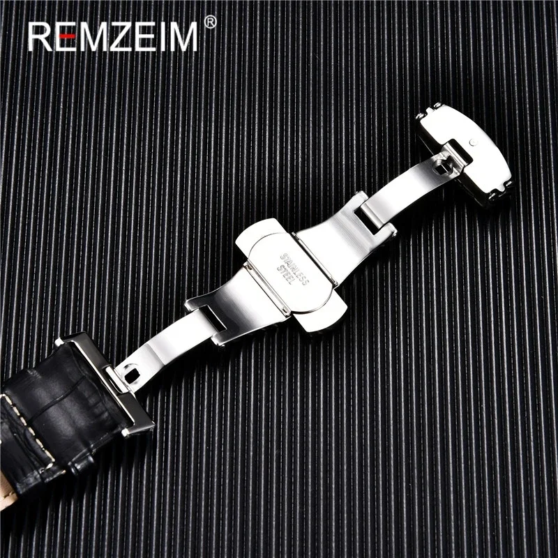Leather Watchband 18mm 19mm 20mm 21mm 22mm 24mm Men Women Leather Strap Automatic Butterfly Clasp Watch Band Watch Accessories