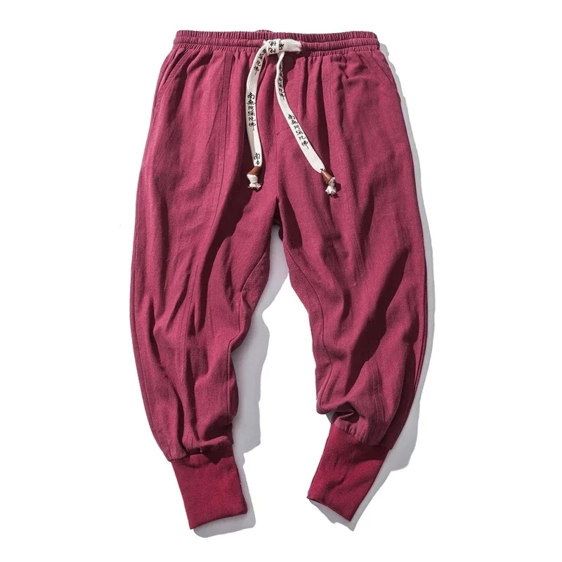Cotton Harem Pants Men Streetwear Joggers New Baggy Drop-crotch Pants Casual Trousers Men Sweatpants