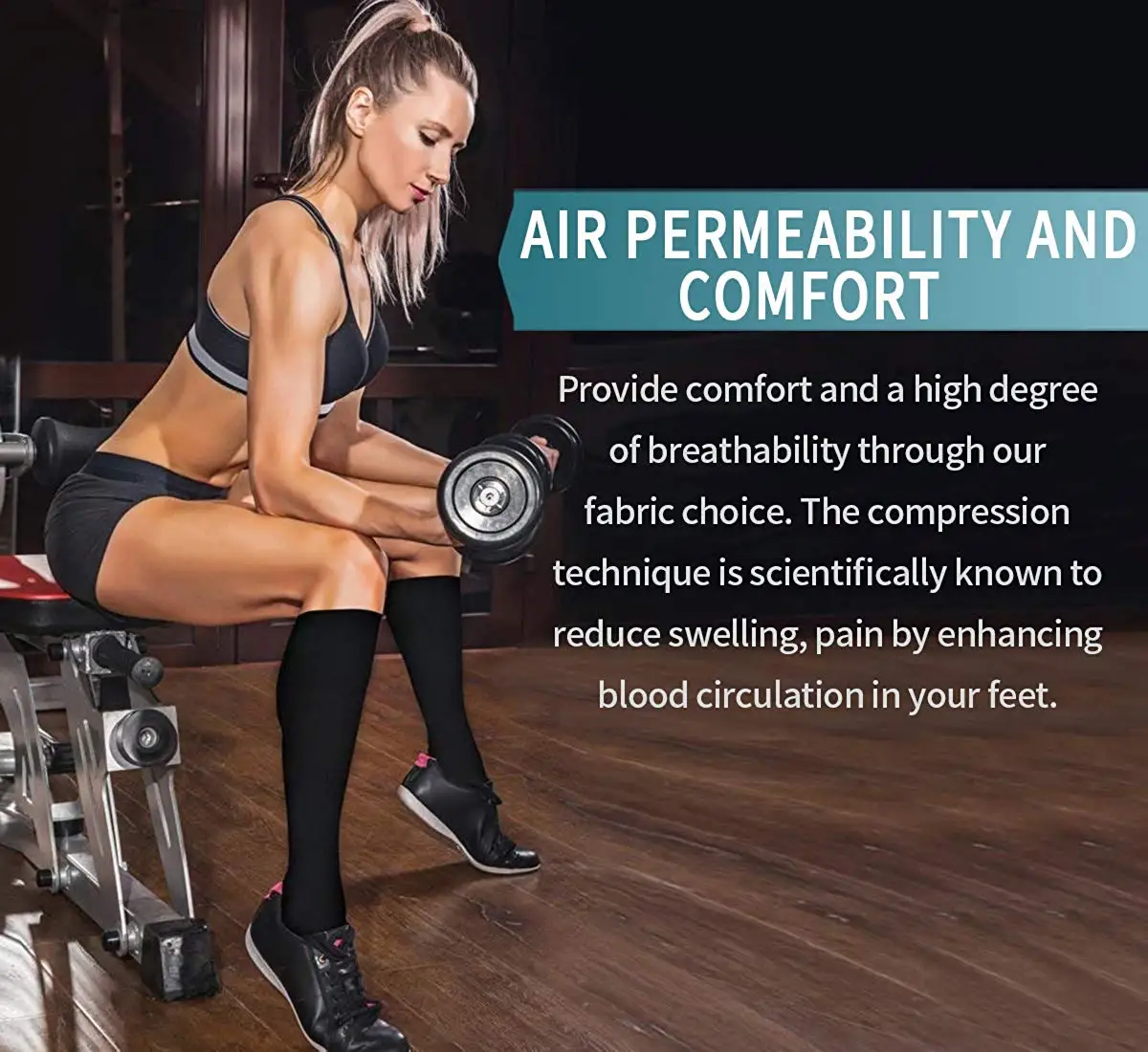 S-XXL Compression Socks Compression Socks for Varicose Vein Calf Riding Socks Stretch Open Toe Knee Socks