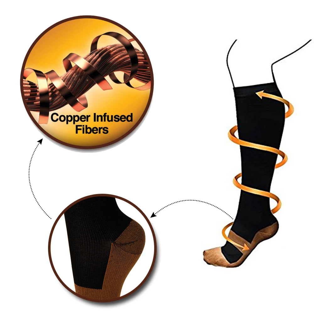 S-XXL Compression Socks Compression Socks for Varicose Vein Calf Riding Socks Stretch Open Toe Knee Socks