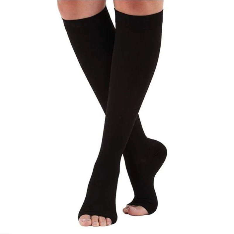 S-XXL Compression Socks Compression Socks for Varicose Vein Calf Riding Socks Stretch Open Toe Knee Socks