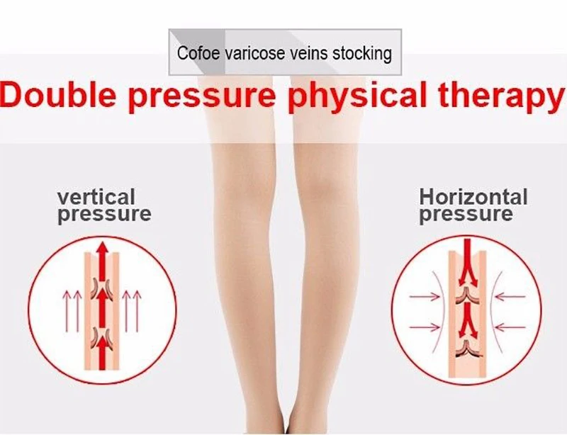 S-XXL Compression Socks Compression Socks for Varicose Vein Calf Riding Socks Stretch Open Toe Knee Socks