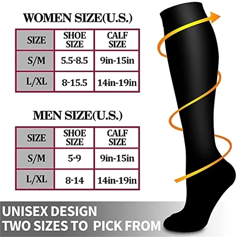 S-XXL Compression Socks Compression Socks for Varicose Vein Calf Riding Socks Stretch Open Toe Knee Socks