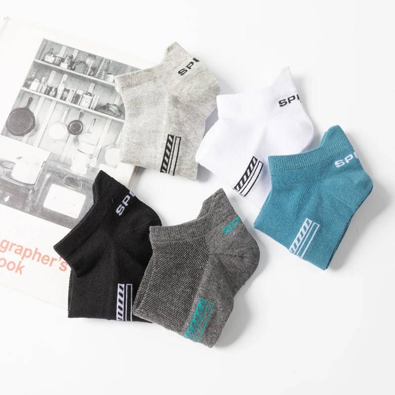 High Quality 10Pairs Men Socks Cotton Summer Sports Breathable Ankle Socks Mesh Casual Athletic Thin Cut Short Plus Size 39-48
