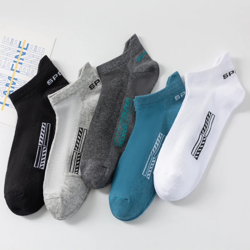 High Quality 10Pairs Men Socks Cotton Summer Sports Breathable Ankle Socks Mesh Casual Athletic Thin Cut Short Plus Size 39-48