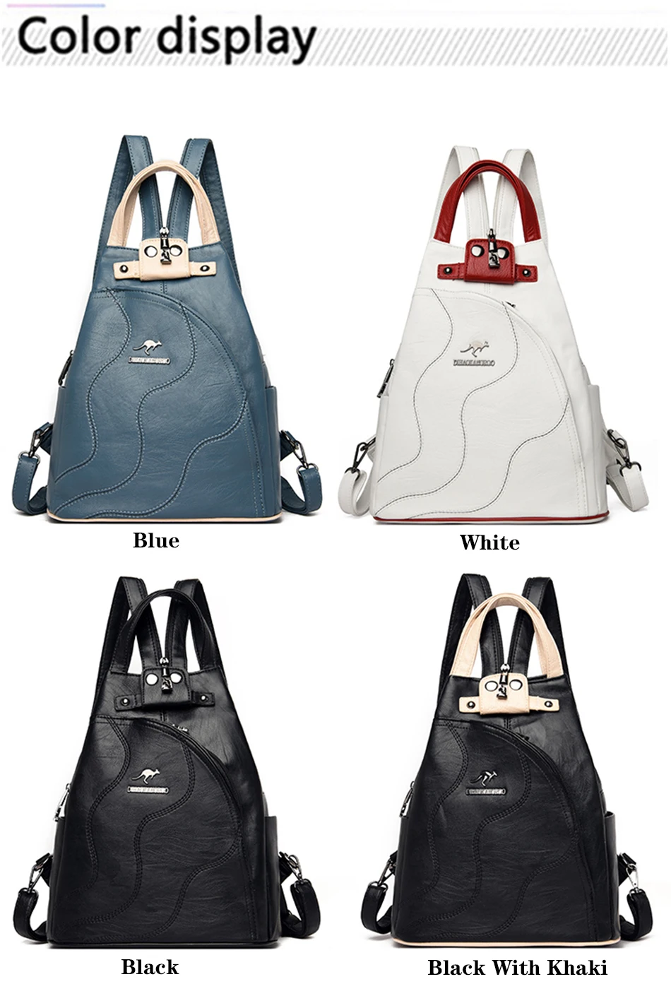 High Quality Leather Women Backpack Large Capacity School Bags For Teenage Girls Anti-theft Travel Backpack Shoulder Bag Mochila