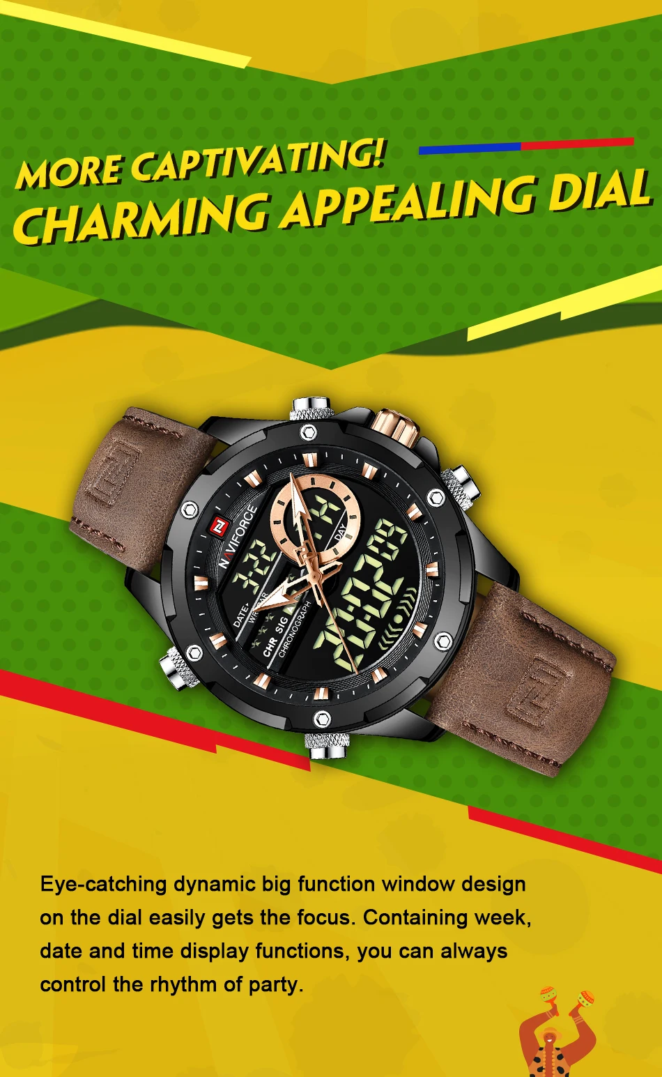 NAVIFORCE Luxury Men Quartz Watch Military LED Digital Waterproof Wristwatch Sport Chronograph Male Clock Relogios Masculino