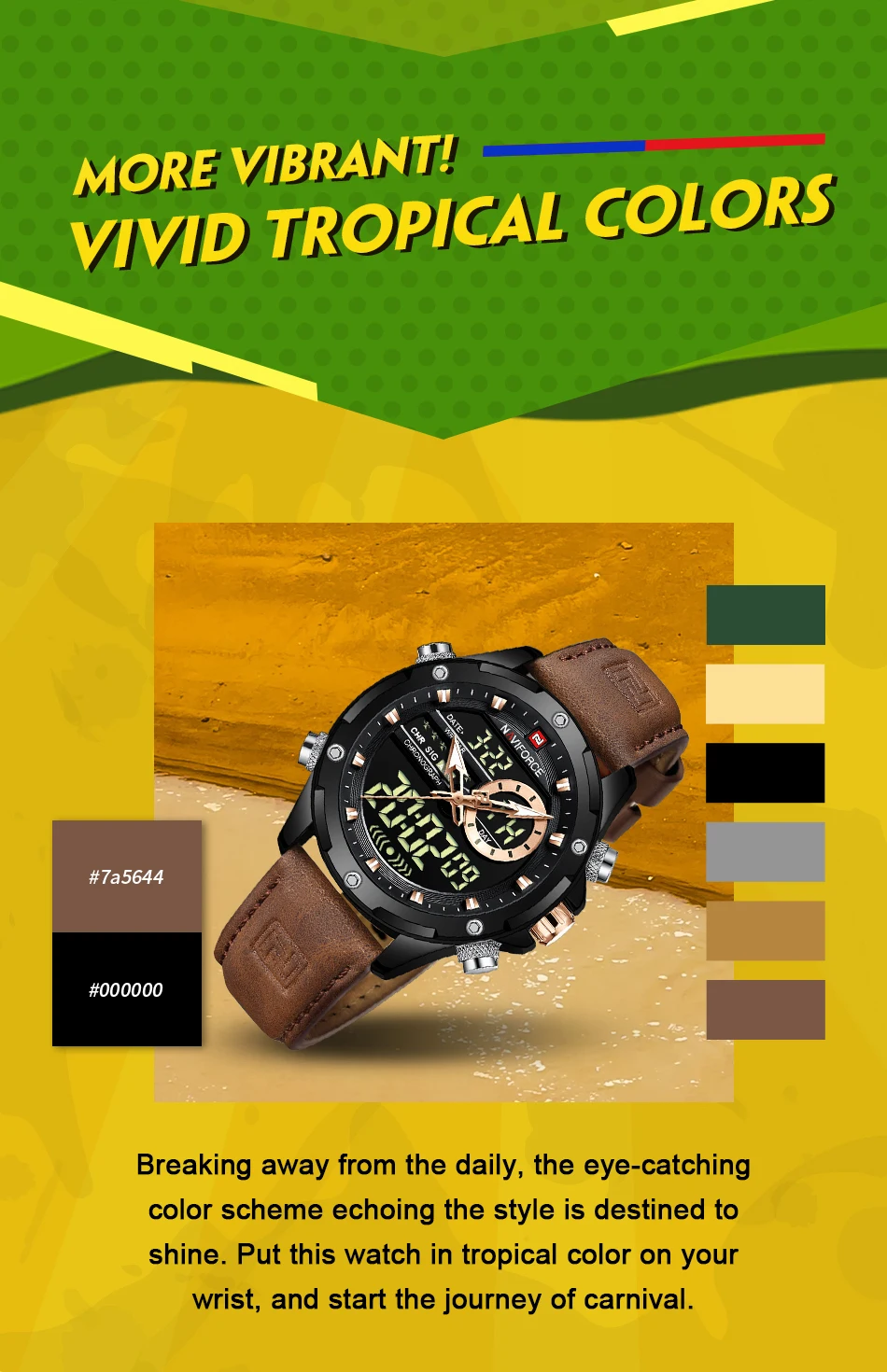 NAVIFORCE Luxury Men Quartz Watch Military LED Digital Waterproof Wristwatch Sport Chronograph Male Clock Relogios Masculino
