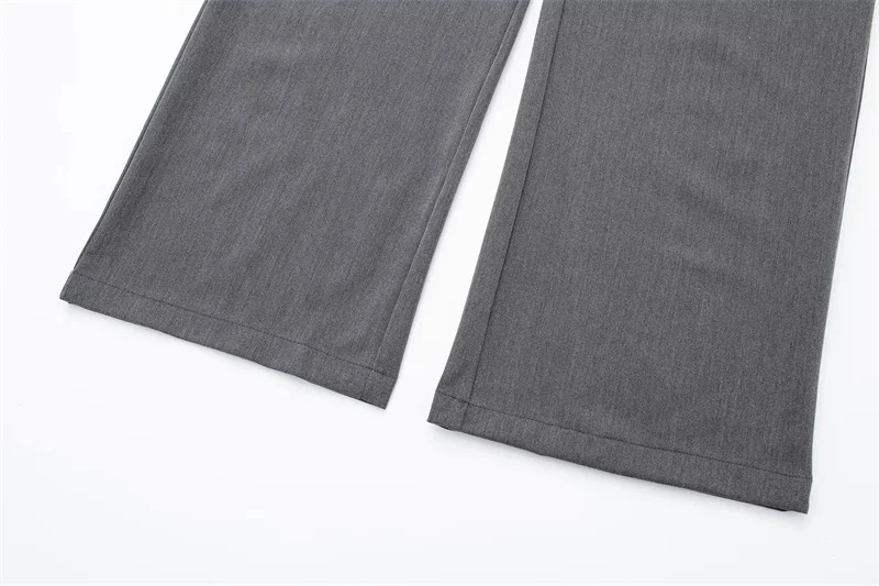 MUJER 2025 Women's Pants Beige Grey Black Wide Leg Pants Women High Waist Baggy Pants Woman Fashion Summer Office Trousers