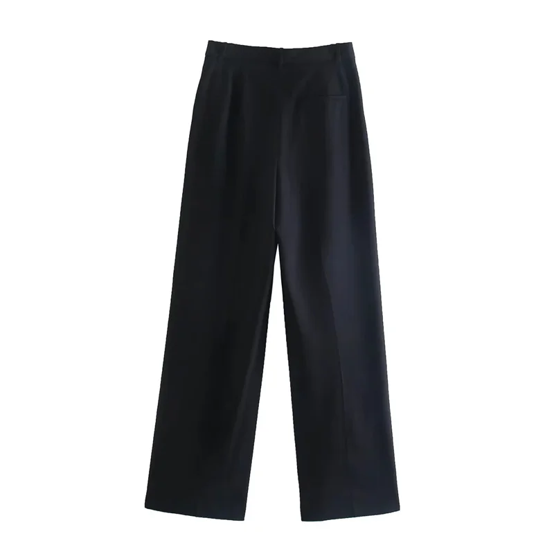 MUJER 2025 Women's Pants Beige Grey Black Wide Leg Pants Women High Waist Baggy Pants Woman Fashion Summer Office Trousers