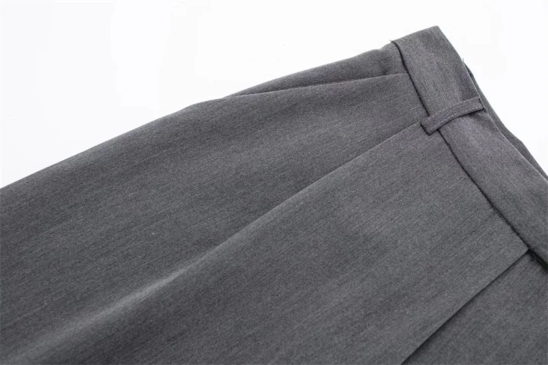 MUJER 2025 Women's Pants Beige Grey Black Wide Leg Pants Women High Waist Baggy Pants Woman Fashion Summer Office Trousers
