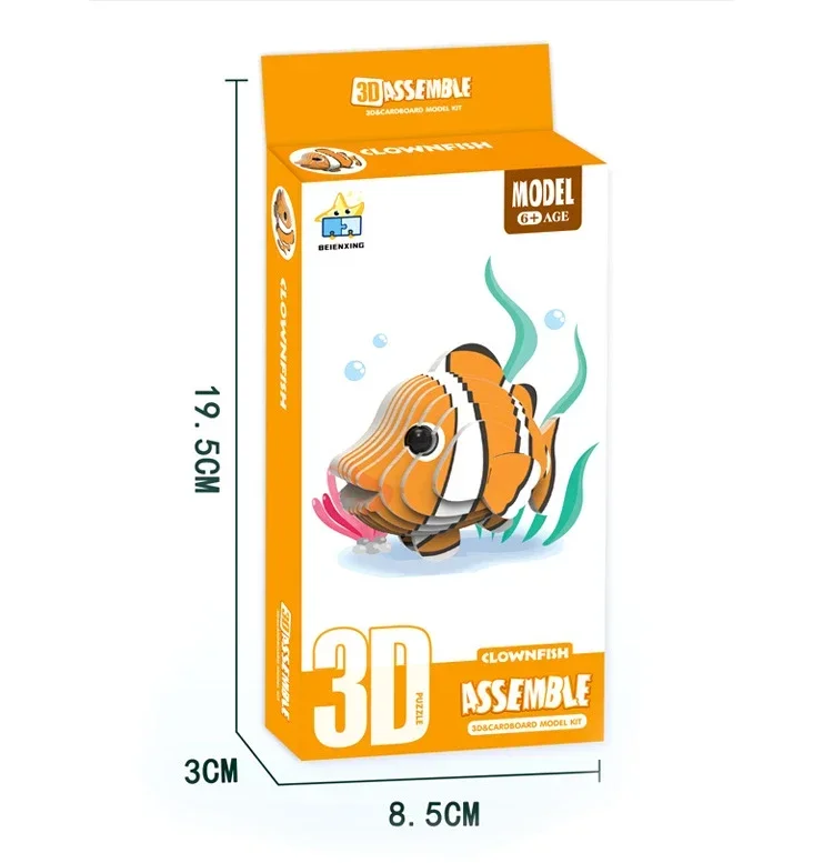 Children's 3D Puzzle Kindergarten Animal Puzzle Intelligence Early Education Toys Dinosaur Animal Model Paper 3-4-5-6 Years Old