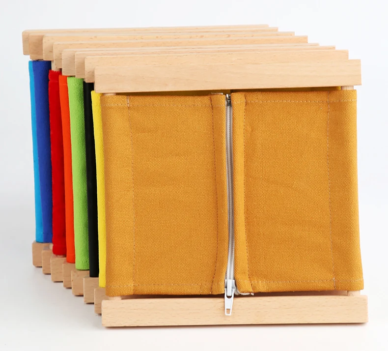 Kids Toy Montessori Baby Dressing Frame Practical Life Teaching Learning Educational Preschool Training Solid Wood with Cloth