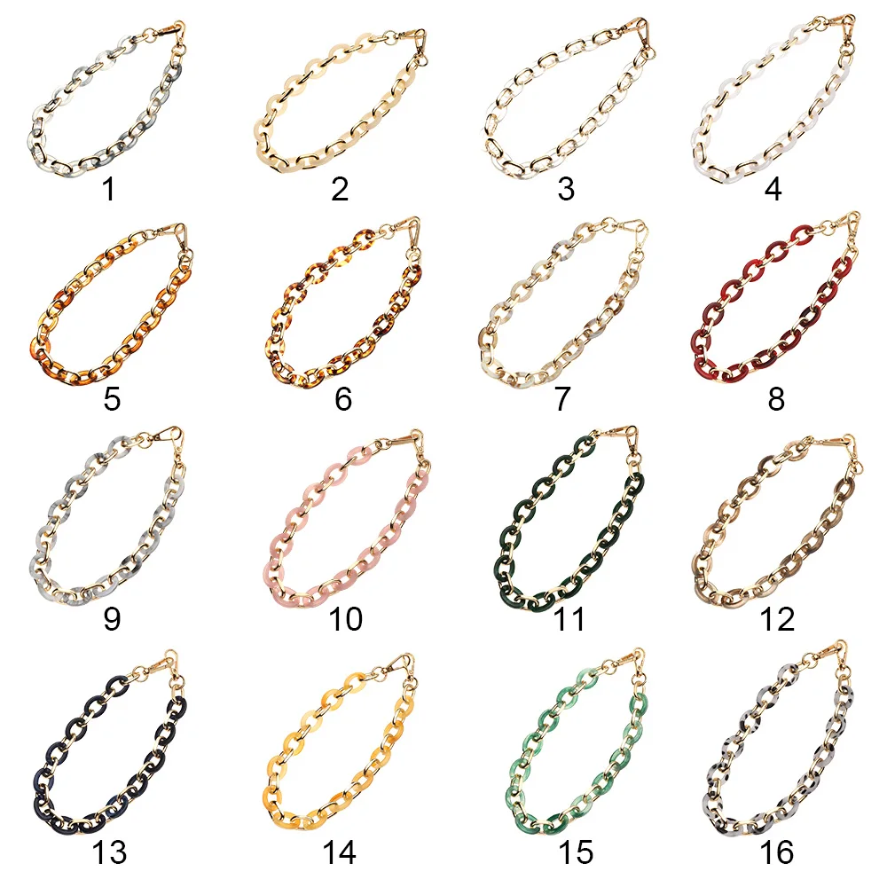 New Women Replaceable Acrylic Bag Chain Strap Detachable Purse Handbag Bag Straps Resin Crossbody DIY Shoulder Bag Accessories