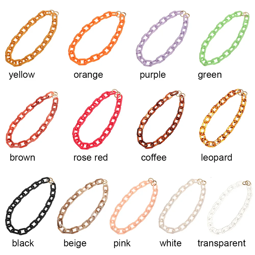 New Women Replaceable Acrylic Bag Chain Strap Detachable Purse Handbag Bag Straps Resin Crossbody DIY Shoulder Bag Accessories
