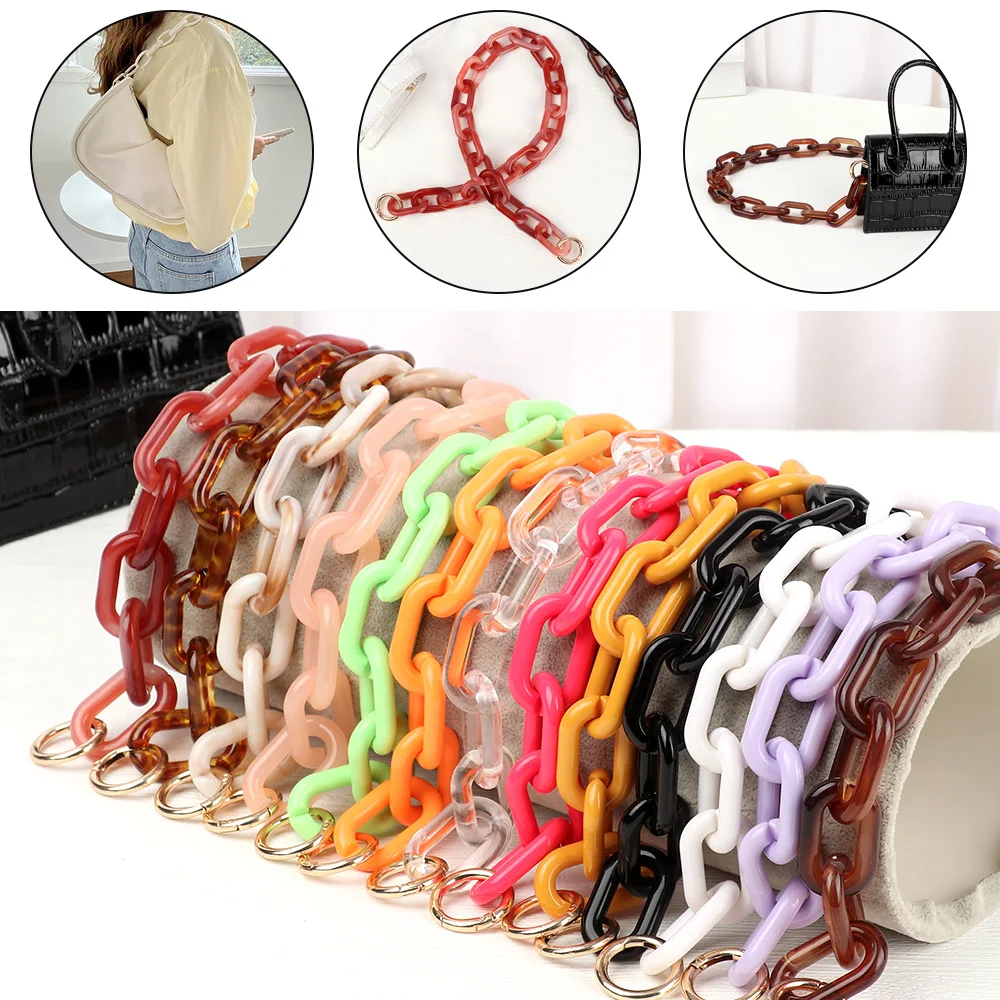 New Women Replaceable Acrylic Bag Chain Strap Detachable Purse Handbag Bag Straps Resin Crossbody DIY Shoulder Bag Accessories