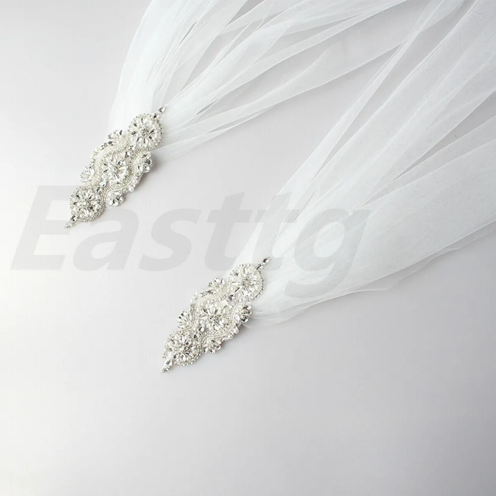 White Ivory 118"(300cm)width Diamond top Cape Bridal Shawl Cathedral Length Tulle Long Cape Cloak Shawl Wedding veil Accessories