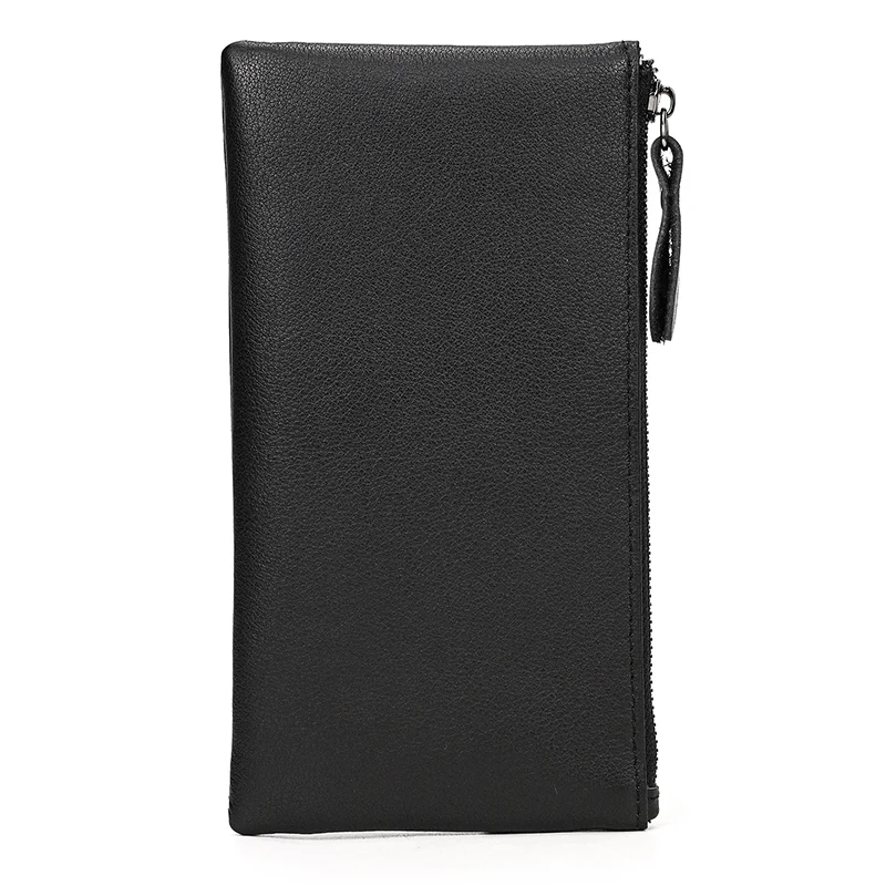 Luufan Leather Men Clutch Wallet Genuine Leather Zipper Business Men Day Bag Large Capacity Card Holder Purse Man Phone Pouth