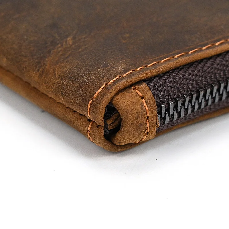 Luufan Leather Men Clutch Wallet Genuine Leather Zipper Business Men Day Bag Large Capacity Card Holder Purse Man Phone Pouth
