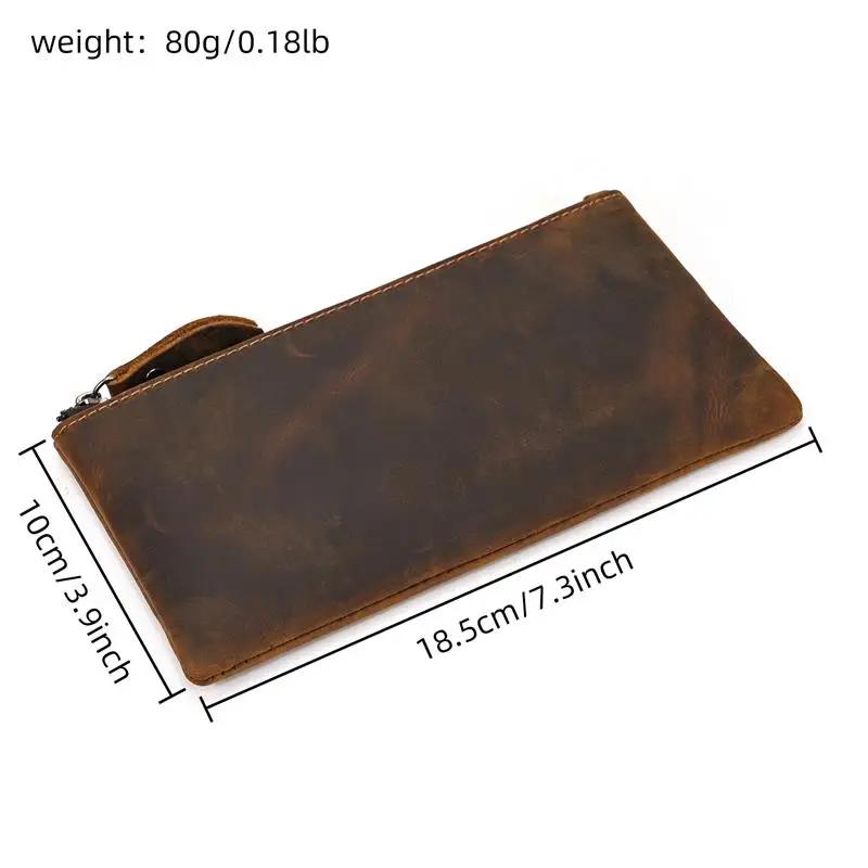 Luufan Leather Men Clutch Wallet Genuine Leather Zipper Business Men Day Bag Large Capacity Card Holder Purse Man Phone Pouth