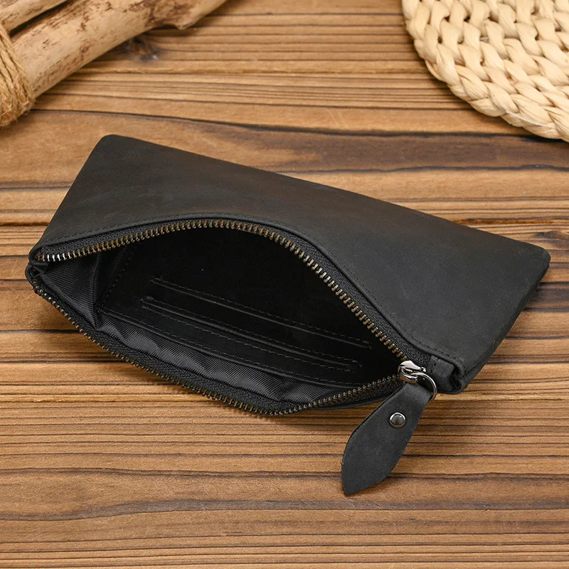 Luufan Leather Men Clutch Wallet Genuine Leather Zipper Business Men Day Bag Large Capacity Card Holder Purse Man Phone Pouth