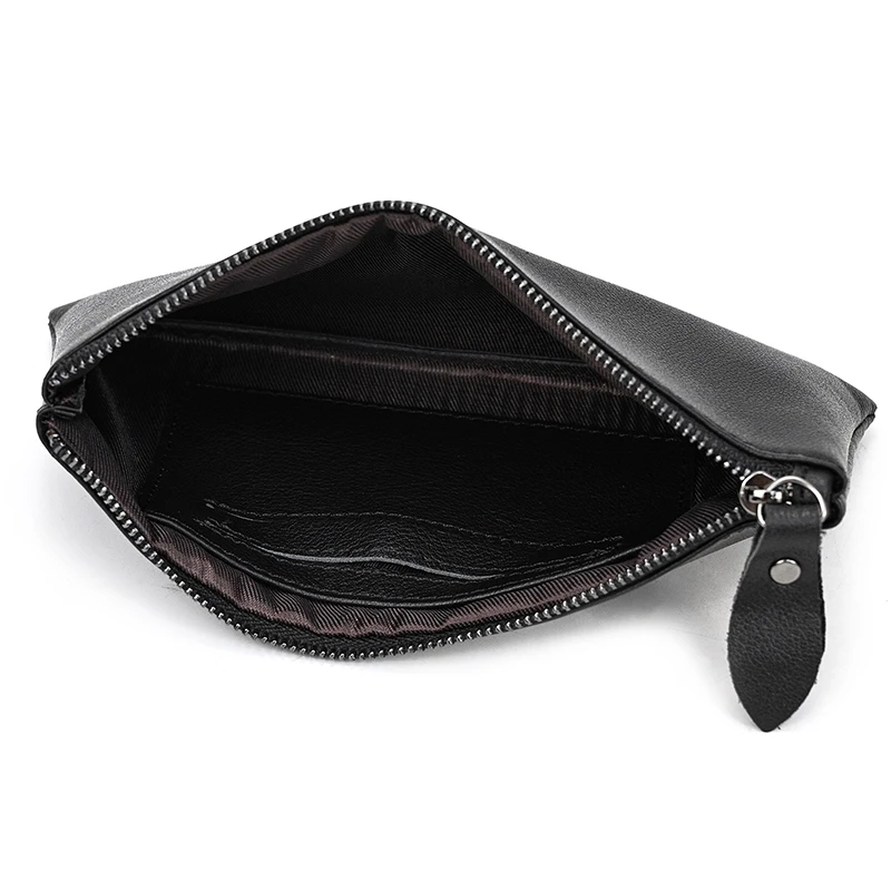 Luufan Leather Men Clutch Wallet Genuine Leather Zipper Business Men Day Bag Large Capacity Card Holder Purse Man Phone Pouth