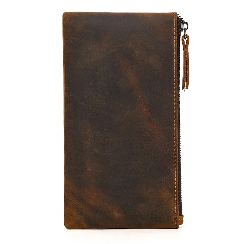 Luufan Leather Men Clutch Wallet Genuine Leather Zipper Business Men Day Bag Large Capacity Card Holder Purse Man Phone Pouth