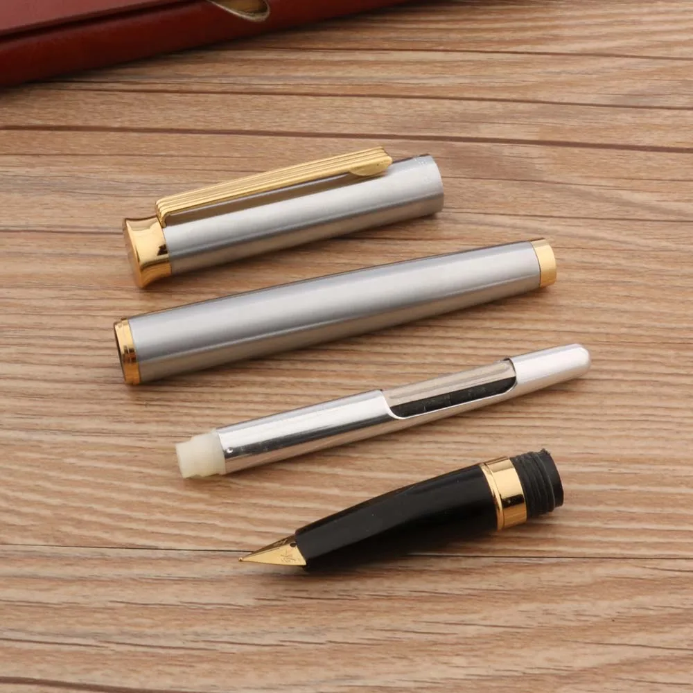 Brand Metal Yong Sheng 765 Fountain Pen Retro Duckbill Nib Stainless Steel Golden Stationery Office School Supplies
