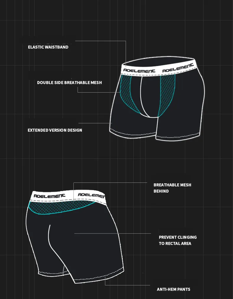 Men's Boxer Shorts Modal Mesh Underwear Boxers Briefs Solid Sports Extended Underpants Male Men's Long Panties Plus Size L-5XL