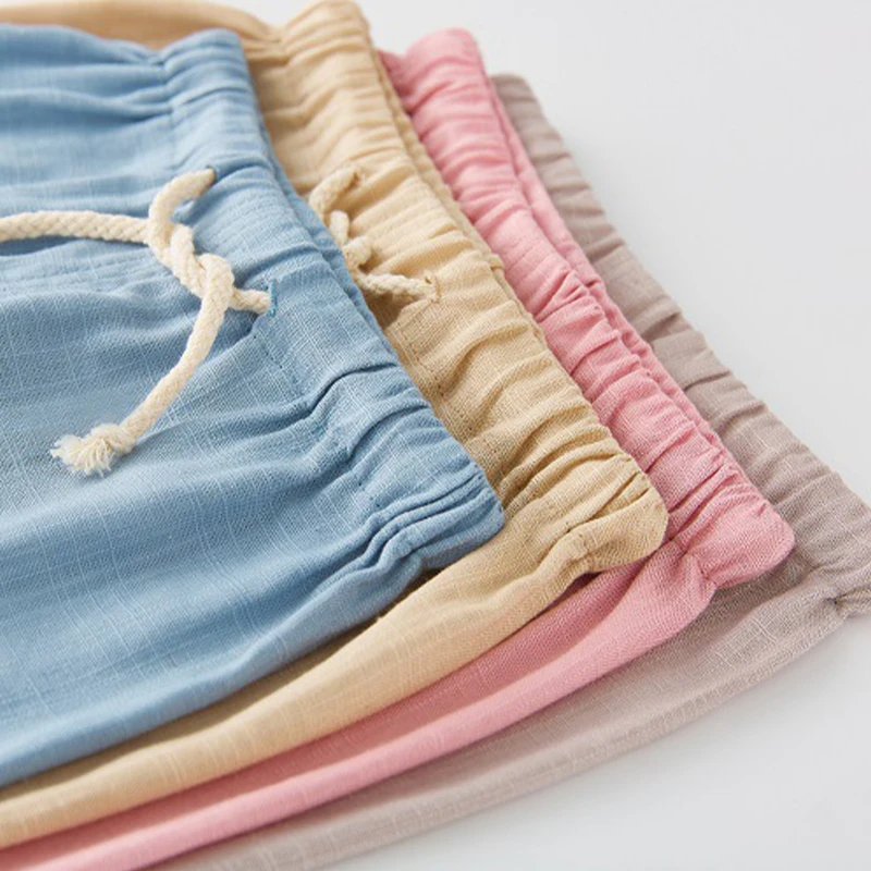 Children's Cotton And Linen Trousers Spring And Summer Thin Boys And Girls Linen Pant Baby Harem Pants WT620