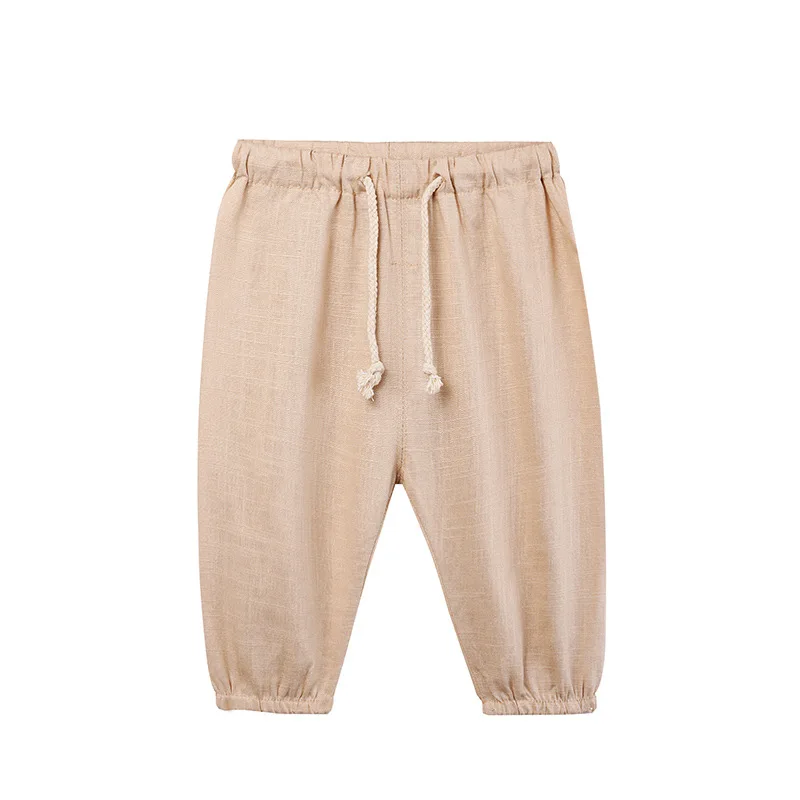Children's Cotton And Linen Trousers Spring And Summer Thin Boys And Girls Linen Pant Baby Harem Pants WT620