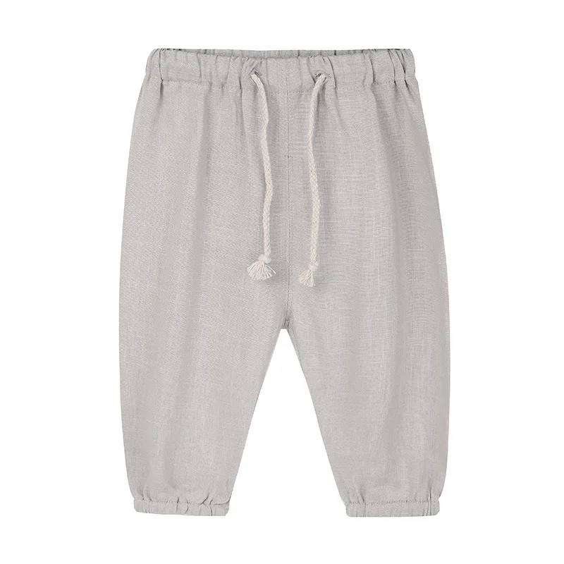 Children's Cotton And Linen Trousers Spring And Summer Thin Boys And Girls Linen Pant Baby Harem Pants WT620