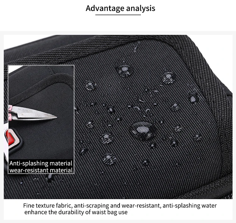 JANGEAR Horizontal Canvas Dual Cell Phone Holster Smartphone Belt Pouch Mens Versatile Zipper Belt Loop Pouch Shoulder Bag