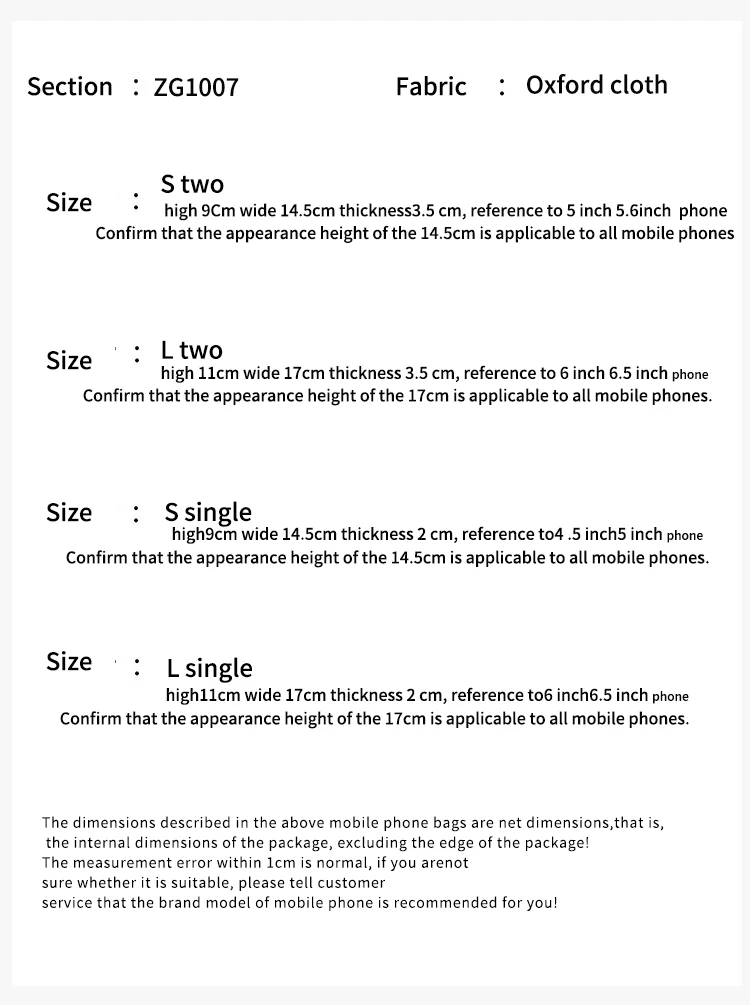 JANGEAR Horizontal Canvas Dual Cell Phone Holster Smartphone Belt Pouch Mens Versatile Zipper Belt Loop Pouch Shoulder Bag