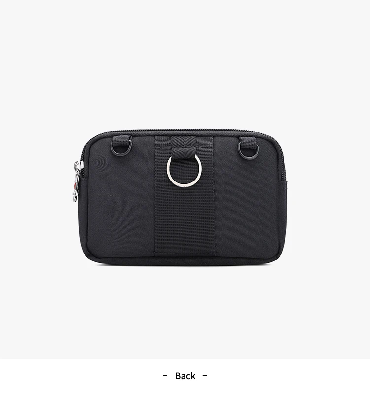 JANGEAR Horizontal Canvas Dual Cell Phone Holster Smartphone Belt Pouch Mens Versatile Zipper Belt Loop Pouch Shoulder Bag