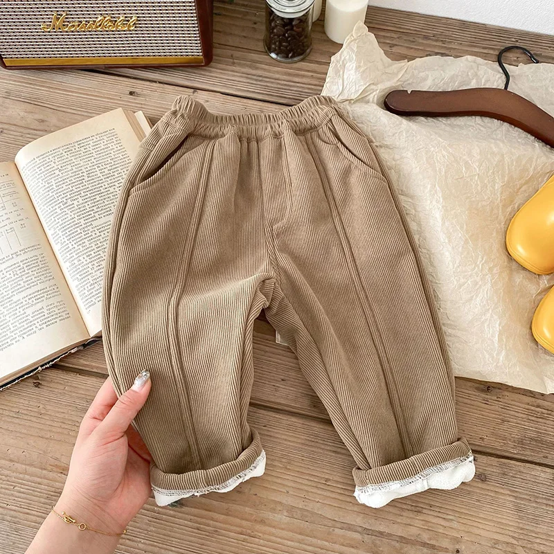 MILANCEL 2026 Spring Autumn Solid Kids Boys Straight Pants Fashion Children Clothing Trousers Brief Jeans for 1-6 Years
