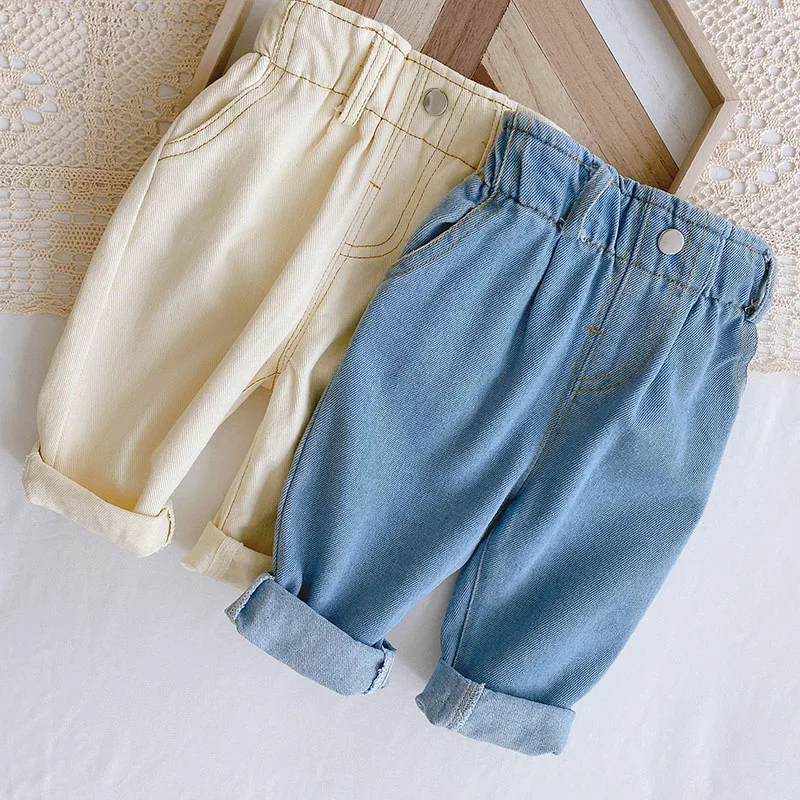 MILANCEL 2026 Spring Autumn Solid Kids Boys Straight Pants Fashion Children Clothing Trousers Brief Jeans for 1-6 Years