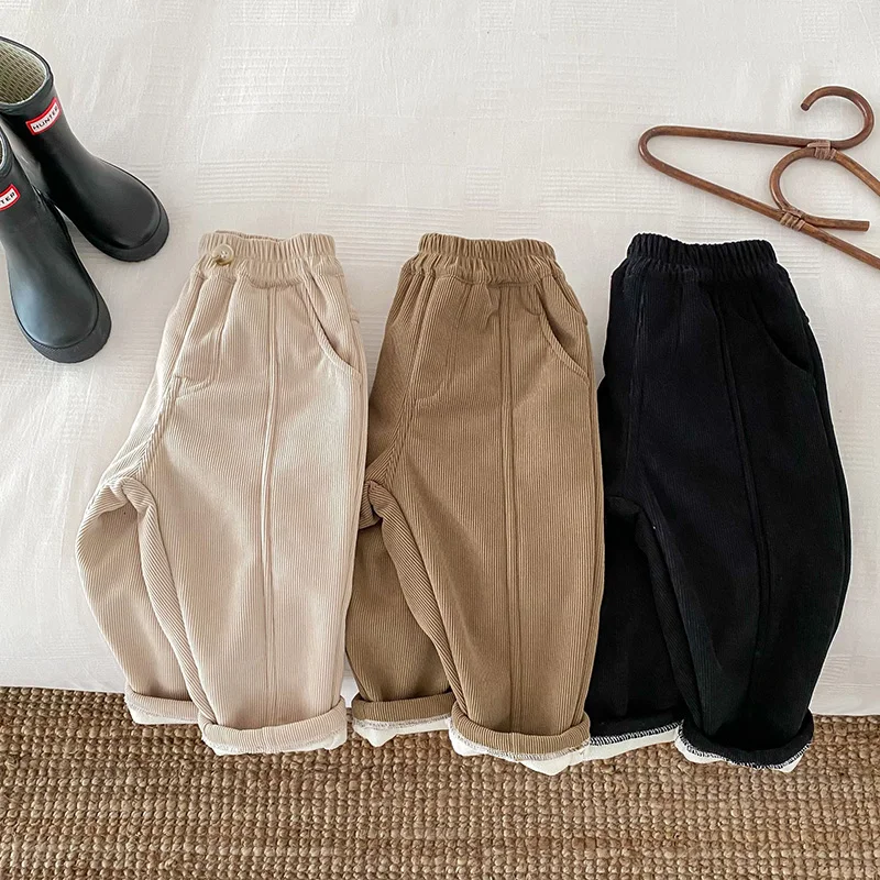 MILANCEL 2026 Spring Autumn Solid Kids Boys Straight Pants Fashion Children Clothing Trousers Brief Jeans for 1-6 Years