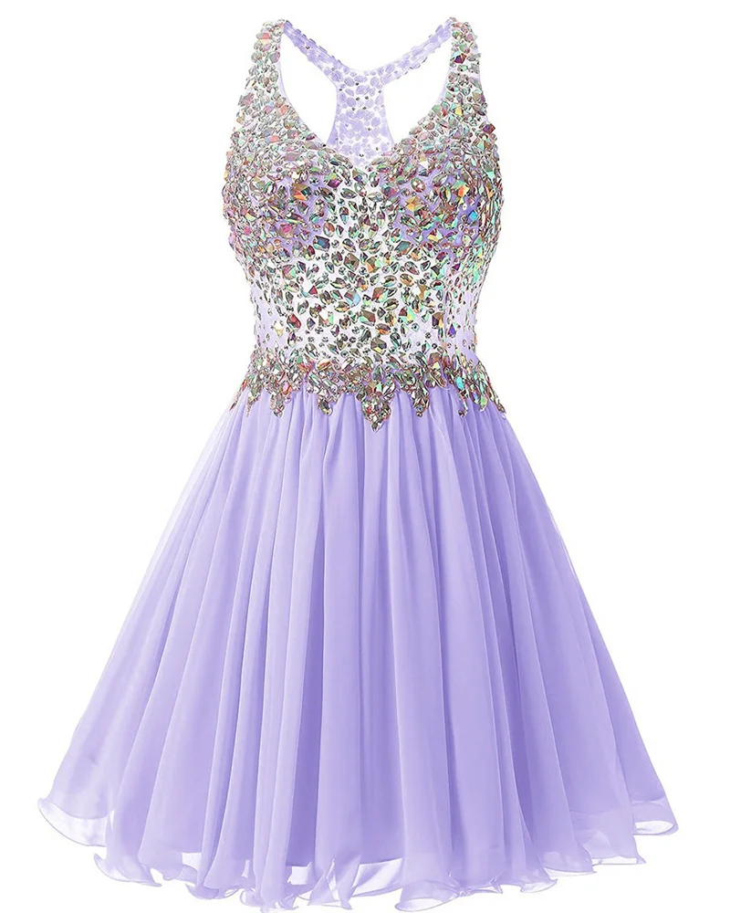 Chiffon A Line Beading Crystals Knee Length Bridesmaid Dresses Evening Formal Prom Wedding Party Homecoming Birthday Cocktail